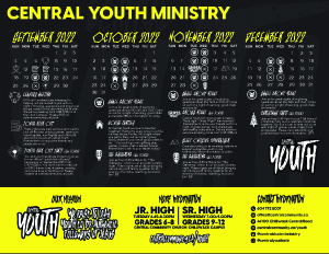Central Youth - South Calendar Fall 2022