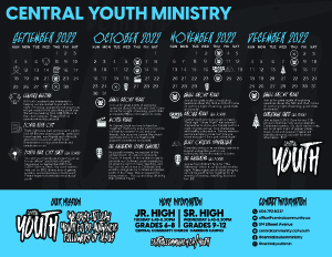 Central Youth - North Calendar Fall 2022